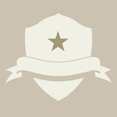 Poster - Emblem design featuring a star shield and ribbon suitable for branding and logos