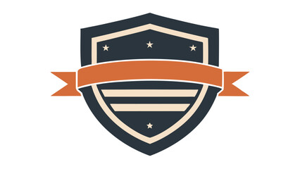 Poster - Emblem shield design featuring stars and banner element for logos and branding