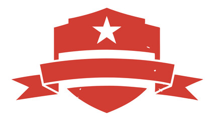 Poster - Emblem with star and ribbon in distressed texture suitable for various design projects
