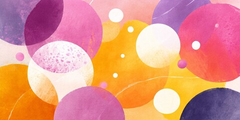 Poster - Colorful background with many circles and dots