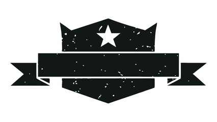 Poster - Grunge badge design with star and ribbon elements ideal for various design projects