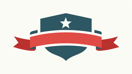 Poster - Patriotic emblem with star and ribbon design suitable for american themed branding