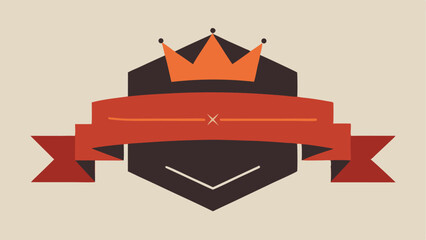 Poster - Retro crown and ribbon design suitable for awards emblems and graphic projects