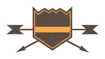 Aufkleber - Shield and crossed arrows design with textured elements suitable for various design concepts