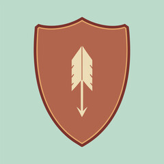 Aufkleber - Shield emblem featuring an arrow illustrating protection and directional guidance