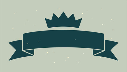 Aufkleber - Simple emblem design featuring crown and banner suitable for design elements