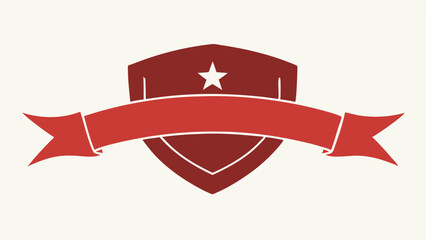 Aufkleber - Simple decorative shield and ribbon design with star symbol suitable for various uses