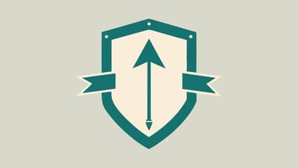 Poster - Upward arrow design within a shield suitable for various conceptual projects
