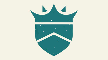 Aufkleber - Teal textured emblem with crown shape perfect for branding and logo design projects