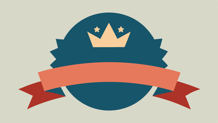 Poster - Vector emblem design featuring crown and ribbon with transparent background for versatility