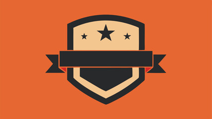 Aufkleber - Vector illustration of a modern shield emblem with stars and banner element