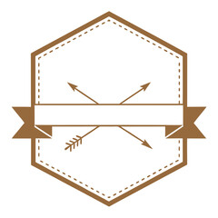 Aufkleber - Vintage emblem design with arrows and ribbon for branding and graphic design