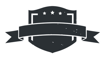 Aufkleber - Vintage emblem with stars and banner on transparent background for design projects