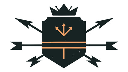 Aufkleber - Vintage royal emblem with arrows and crown ideal for brand identity design