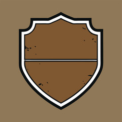 Aufkleber - Vintage shield design with grunge texture and color combination for graphic elements