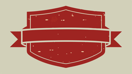 Aufkleber - Vintage shield emblem with ribbon banner for design projects and labeling elements