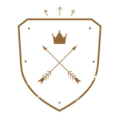 Aufkleber - Vintage shield logo with crown arrows and directional elements design concept