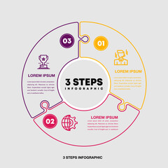 Poster - Vector circle arrows infographic, cycle diagram, presentation chart. Business concept with 3 options, parts, steps, processes. Vector Eps	
