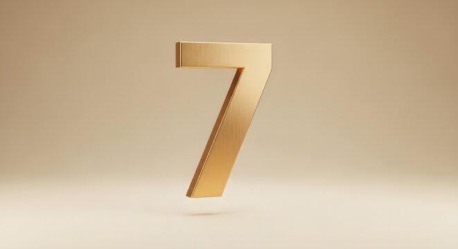 Gleaming Gold Number Seven A 3D Rendered Image