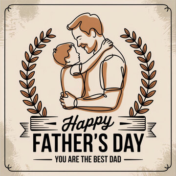 Happy Parents Day, typographic set of vector emblems. The inscription You are the best dad for greeting design. Vintage Happy father's day lettering for design.