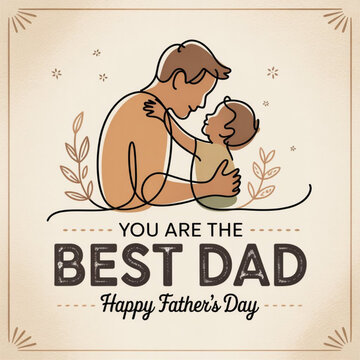 Happy Parents Day, typographic set of vector emblems. The inscription You are the best dad for greeting design. Vintage Happy father's day lettering for design.
