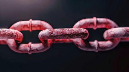 Poster - Breaking digital chains symbolizes freedom and liberation, showcasing vibrant red chain against dark background