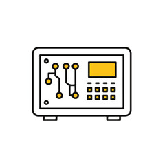 Fototapete - Electronic device outline illustration on a white background