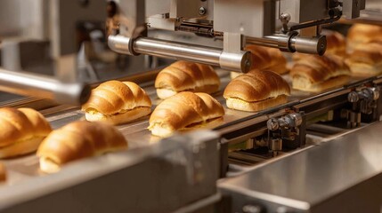 Poster - Automated butter spreader coating bread evenly in industrial sandwich production