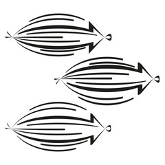 Poster - Oval arrow set. Streamlined motion symbol. Smooth speed Vector. Flow energy graphic.