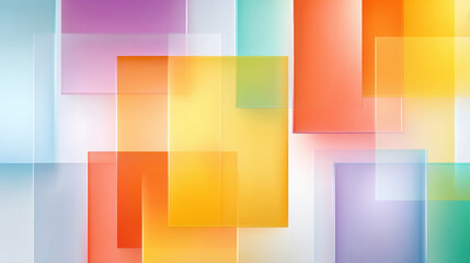 Aufkleber - Abstract colorful background with overlapping transparent glass shapes creating vibrant and modern design with soft gradients and bright hues