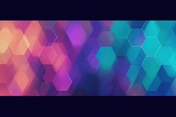 Aufkleber - Abstract Hexagonal Geometric Pattern with Vibrant Color Gradient in Modern Digital Design Background for Technology and Creative Projects