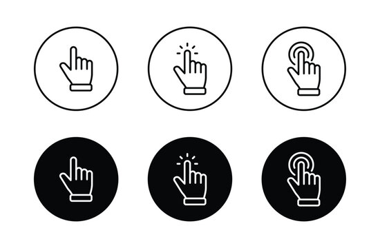 Hand pointer icons. Pointer click icon vector	