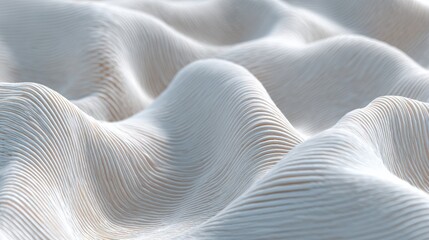 Poster - A textured abstract representation of smooth flowing waves in soft shades, ideal for modern design and backgrounds.