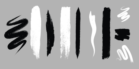 Aufkleber - Assorted brush strokes of varying shapes and colors on a gray backdrop