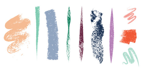 Poster - Strokes in pastel colors create a modern textured effect on a white background