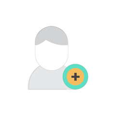Poster - Simple graphic symbol for adding a new contact or friend to a social network