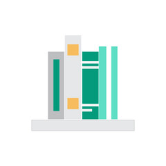 Poster - Simple and clean icon representing books and a library setting