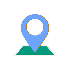 Poster - Modern abstract destination marker icon with clean lines and geometric shapes