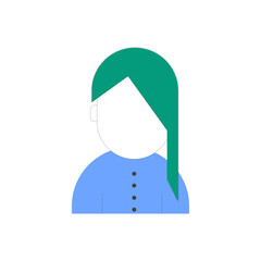 Poster - Simple and modern female avatar icon for user profiles and digital interfaces