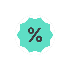 Poster - Simple graphic icon representing a price tag with a discount percentage symbol