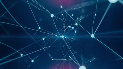 Poster - Abstract network animation featuring interconnected nodes and glowing lines