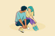 © Xènia Besora Sala/Stocksy - Young couple talking and sharing a moment together