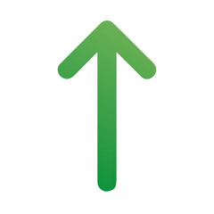 Poster - Green arrow pointing upwards isolated on transparent background