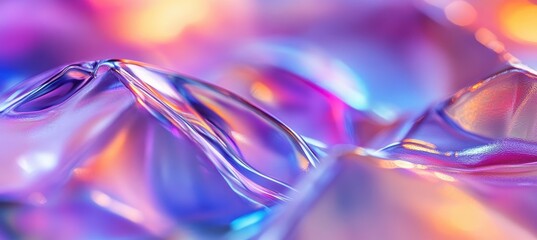Fototapete - Abstract iridescent shapes in vibrant hues