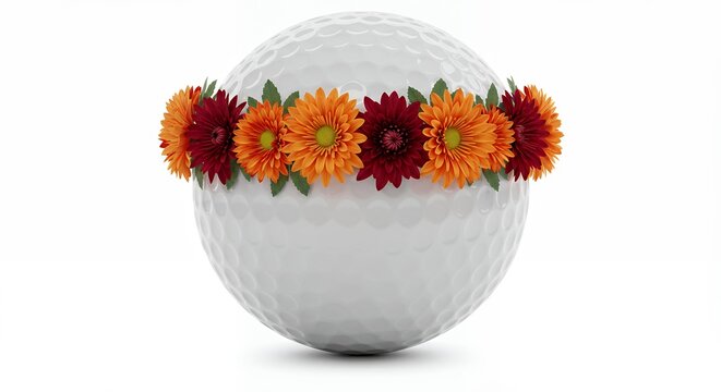 Flower crown on a sphere background image