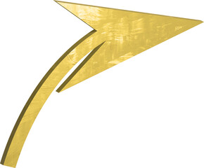 Poster - Golden arrow pointing upwards and to the right with a curved tail