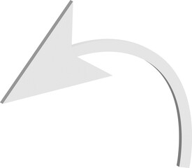 Poster - A simple light gray arrow curves downwards and to the right against a white background