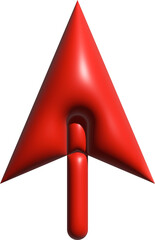 Poster - Abstract 3d red arrow shape with smooth curves and subtle shadows