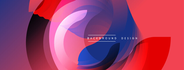 Poster - Abstract flowing shapes, vibrant colors, dynamic composition. Modern design elements create visually appealing background.