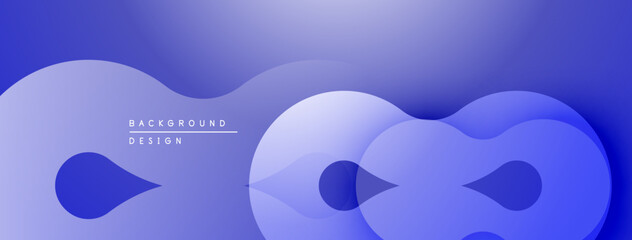 Poster - Abstract blue waves create flowing design. Soft gradients suggest depth, modern aesthetic. Minimalist composition, calming visual experience.